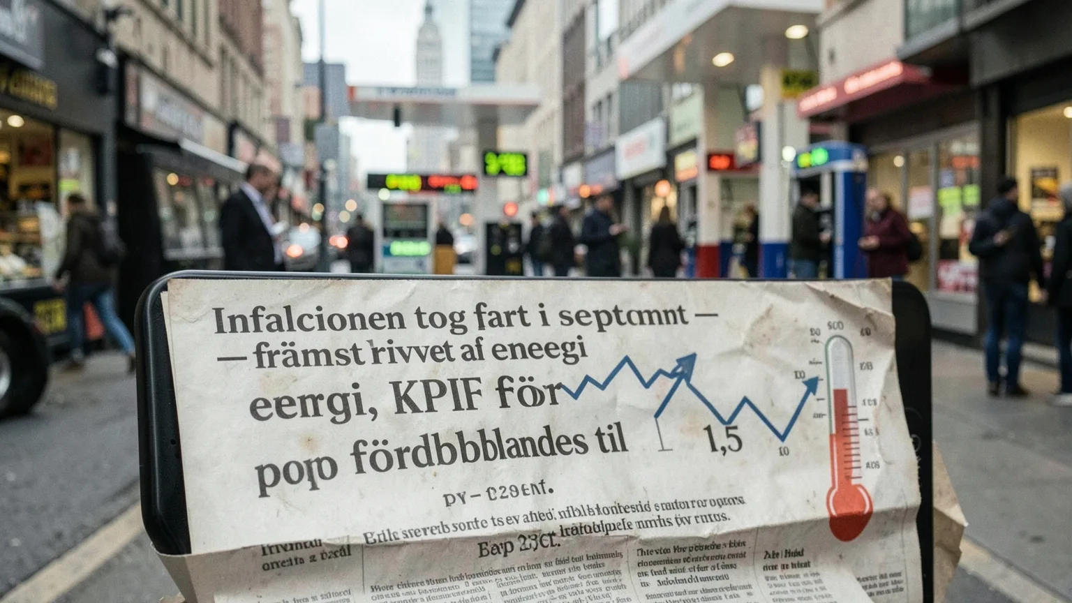 Inflationen tog fart i september – främst, enligt SCB, drivet av energi, KPIF fördubblades till 1,5 procent