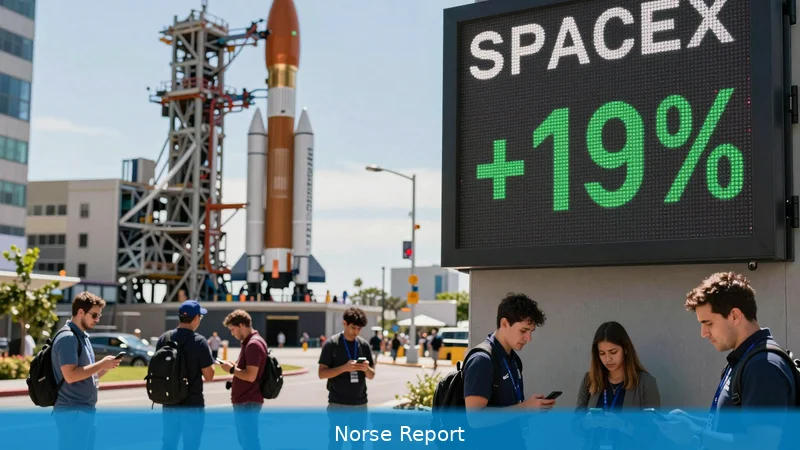 SpaceX noterades: +19% första dagen, 30% till småsparare