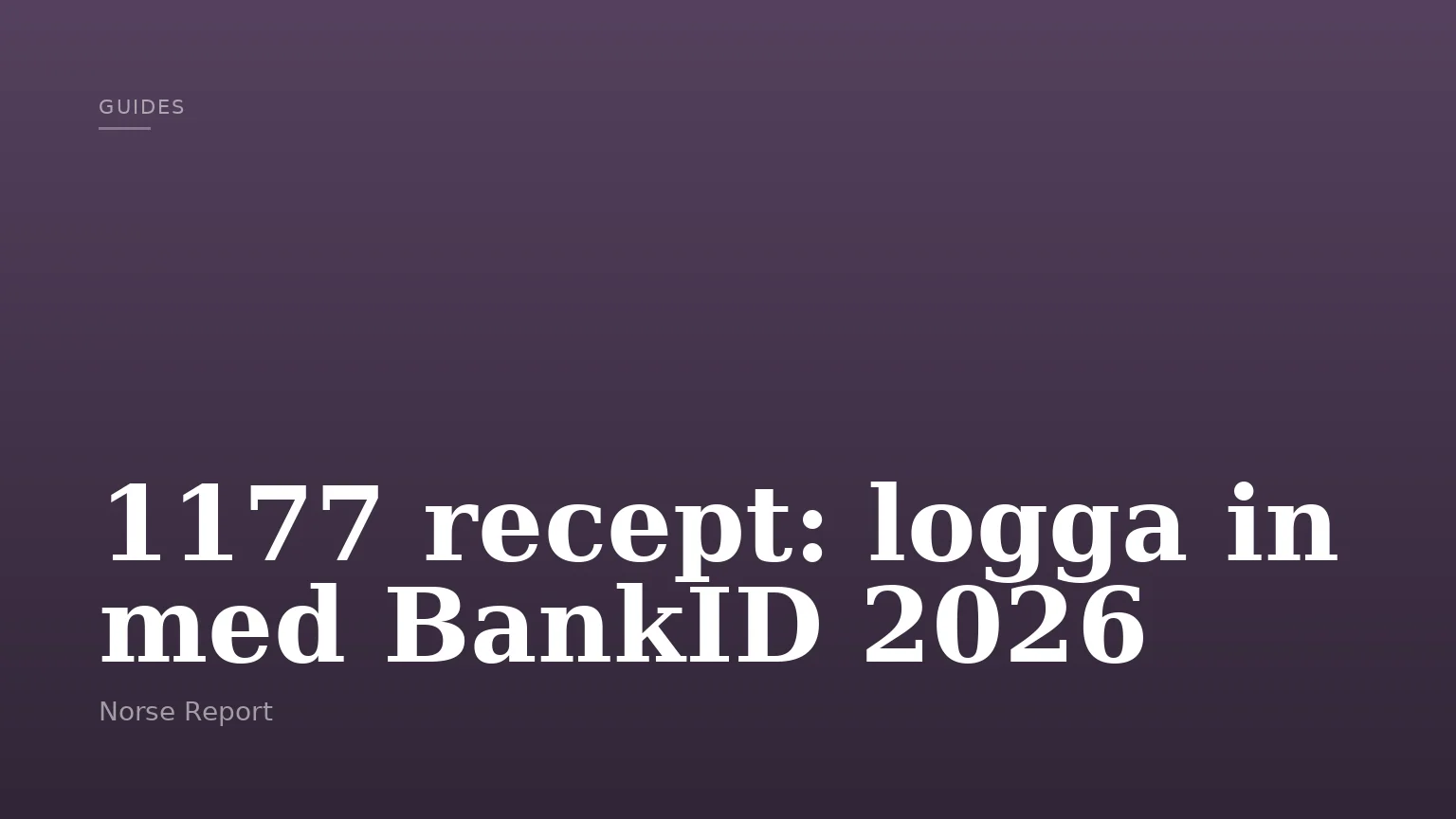1177 recept: logga in med BankID 2026
