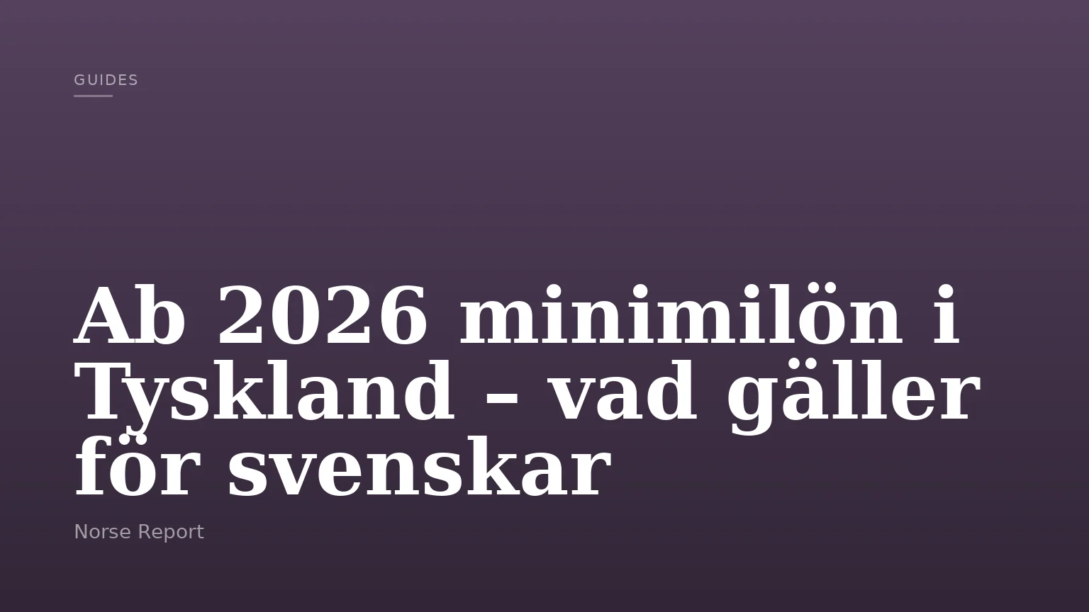 Ab 2026 minimilön i Tyskland – vad gäller för svenskar