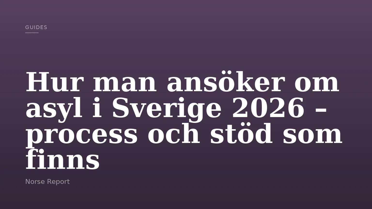 Hur man ansöker om asyl i Sverige 2026 – process och stöd som finns