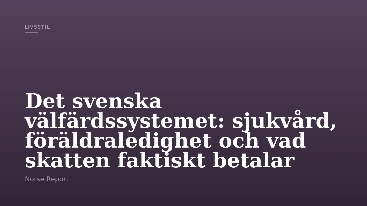 Det svenska välfärdssystemet: sjukvård, föräldraledighet och vad skatten faktiskt betalar