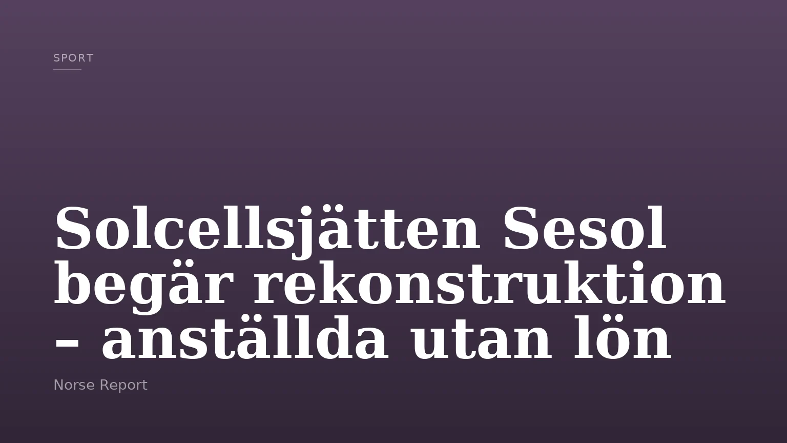 Solcellsjätten Sesol begär rekonstruktion – anställda utan lön