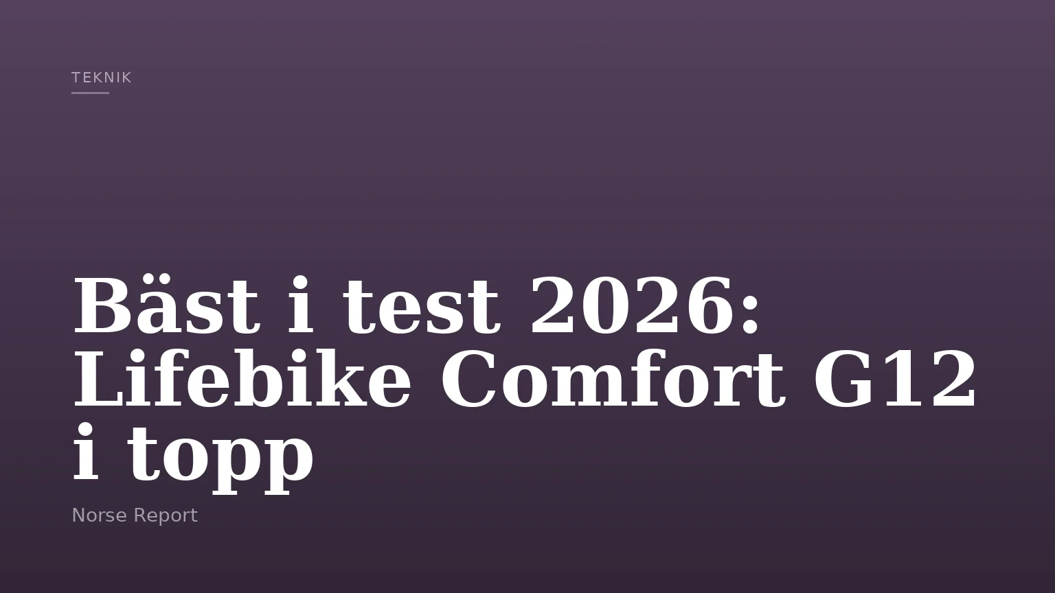 Bäst i test 2026: Lifebike Comfort G12 i topp