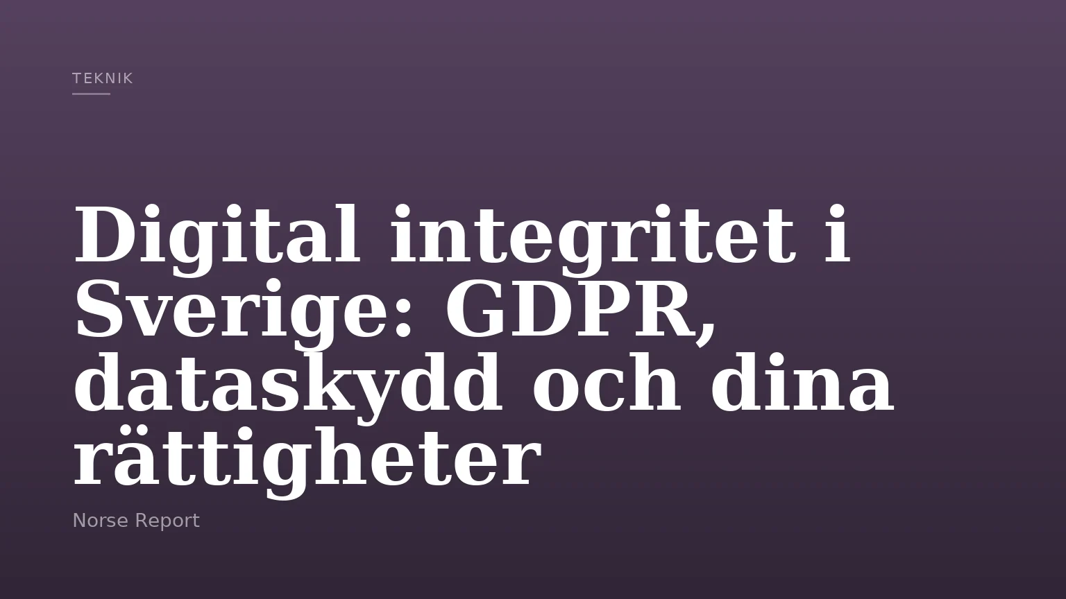Digital integritet i Sverige: GDPR, dataskydd och dina rättigheter