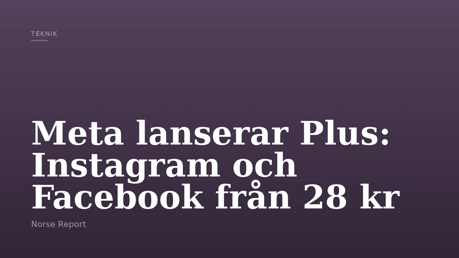 Meta lanserar Plus: Instagram och Facebook från 28 kr