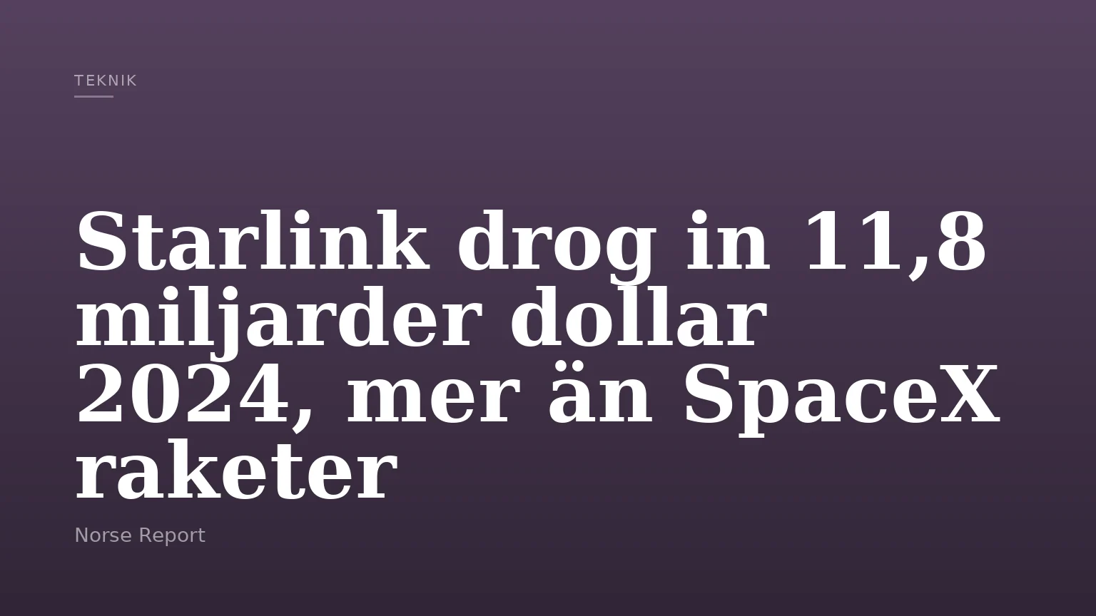 Starlink drog in 11,8 miljarder dollar 2024, mer än SpaceX raketer