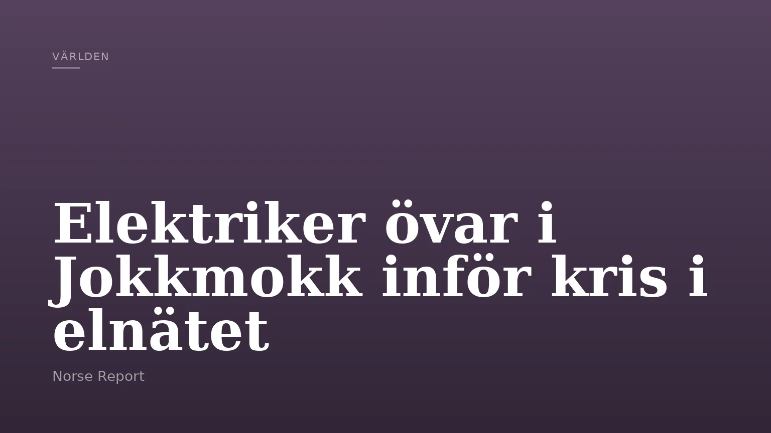 Elektriker övar i Jokkmokk inför kris i elnätet