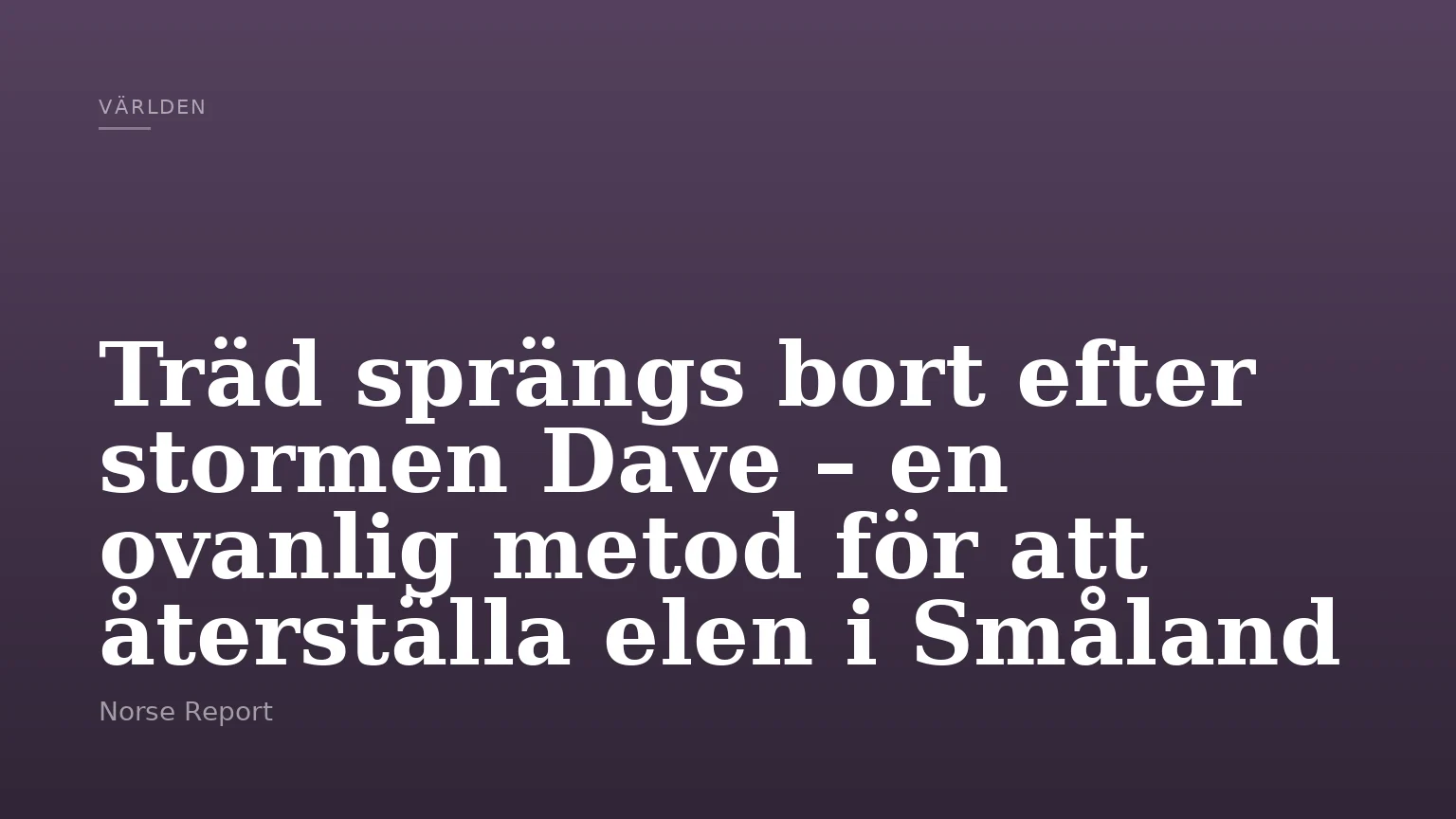 Träd sprängs bort efter stormen Dave – en ovanlig metod för att återställa elen i Småland